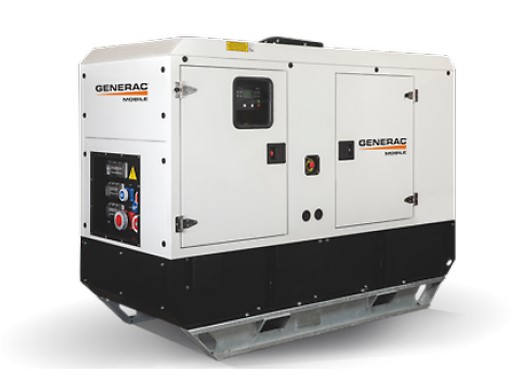 GENERADORES DE ENERGIA Generador eléctrico blanco y negro con panel de control y sistema de ventilación.